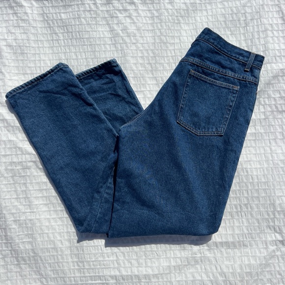 L.L. Bean Double L, Flannel-Lined Ultra-High Rise Tapered Leg Jeans, 14 Med Tall - Picture 6 of 12